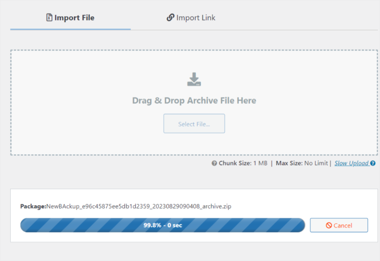 duplicator-import-process - IsItWP - Rilevatore di temi WordPress gratuito duplicator import process