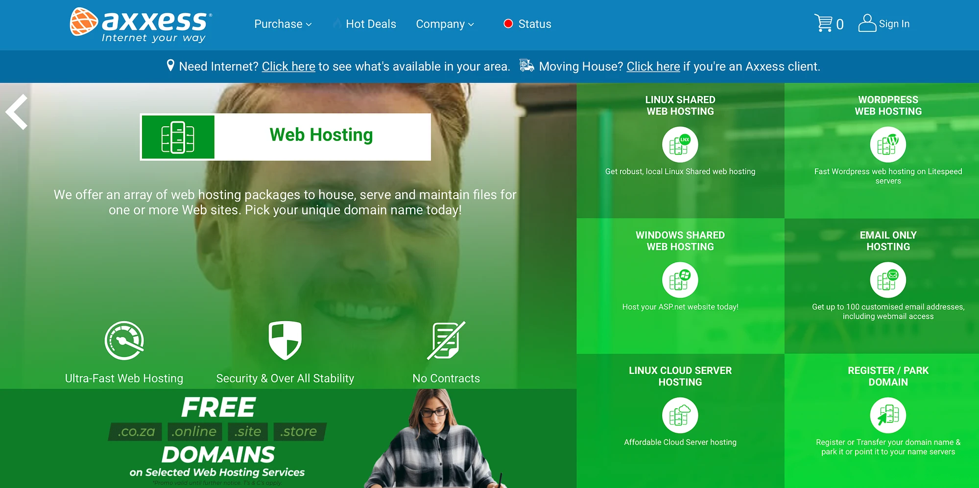 Axxess menawarkan beberapa web hosting termurah di Afrika Selatan.