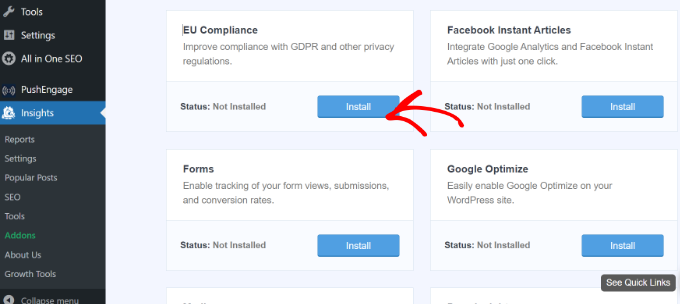 Complemento de conformidade MonsterInsights EU MonsterInsights EU compliance addon