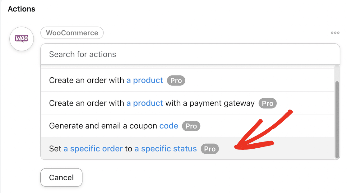 Set a specific order to a specific status
