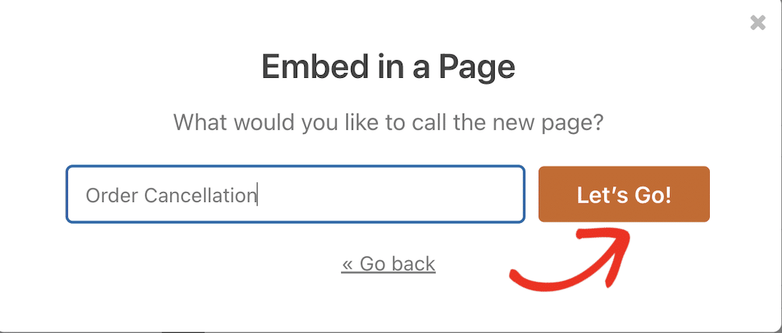 embed form in a page