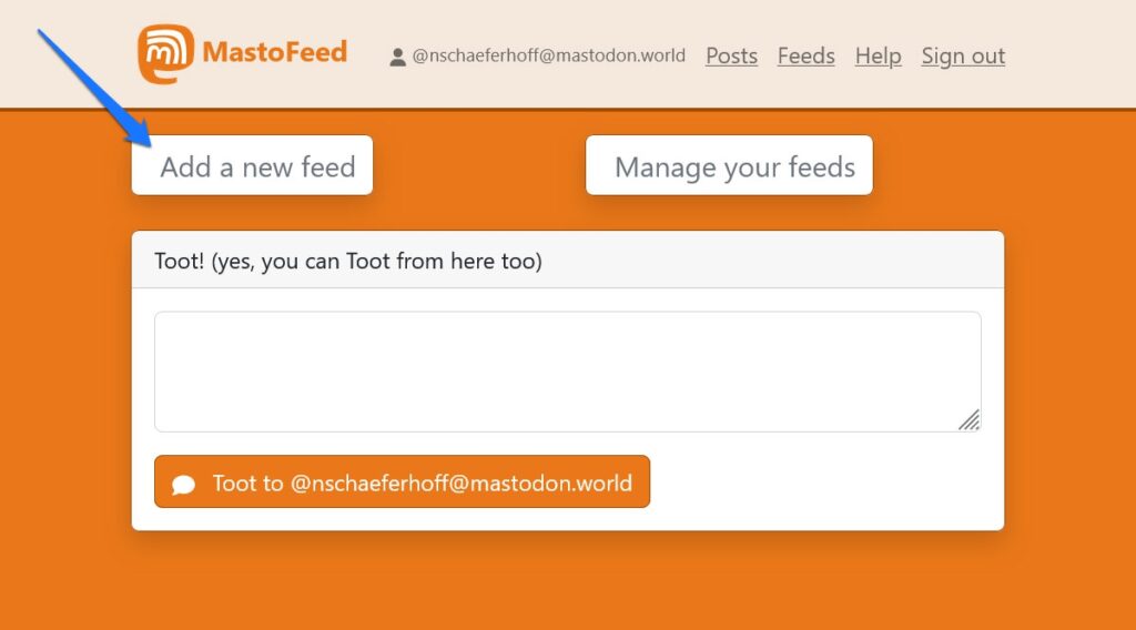 mastofeed에 새 피드 추가