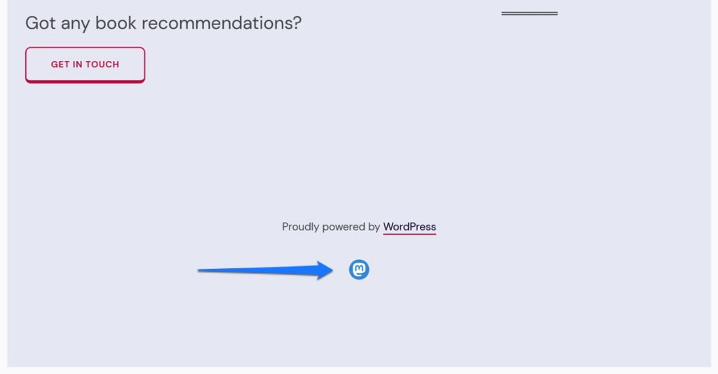 WordPress 바닥글의 Mastodon 소셜 링크