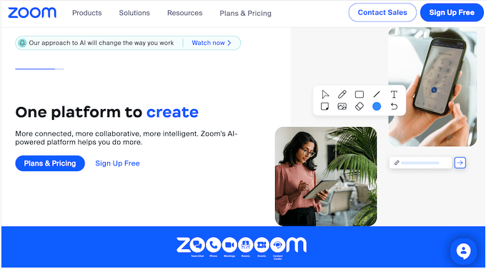 Perangkat lunak panggilan video Zoom The Zoom video calling software