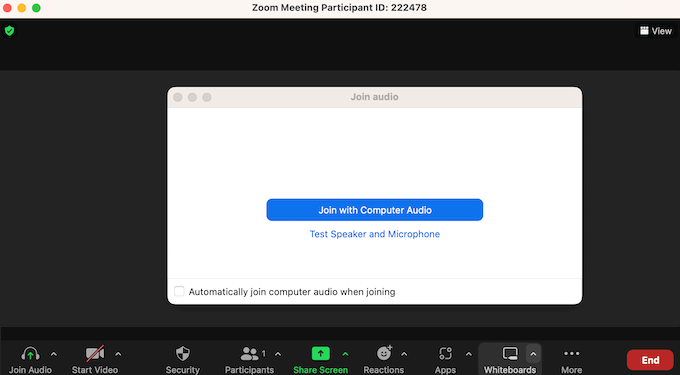 Bergabung dalam panggilan konferensi online menggunakan Zoom Joining an online conference call using Zoom