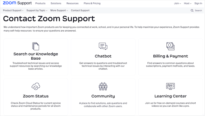 Portal dukungan komunitas Zoom The Zoom community support portal