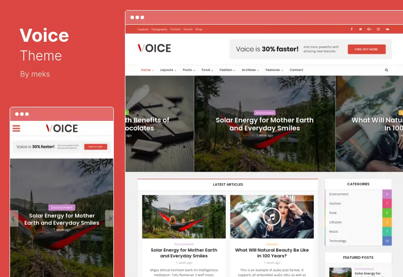 Motyw głosowy - motyw WordPress magazynu wiadomości