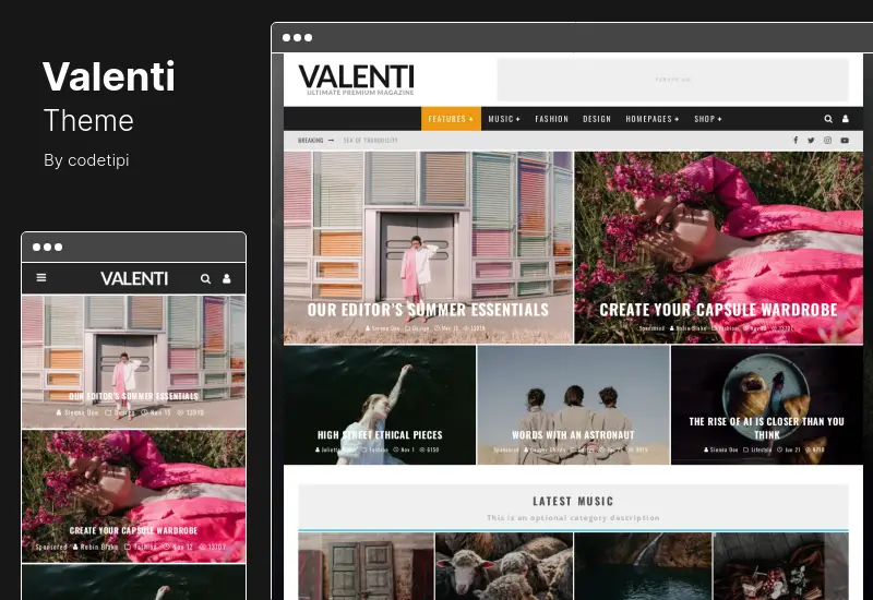 Motyw Valenti - Motyw WordPress z magazynu HD Review News