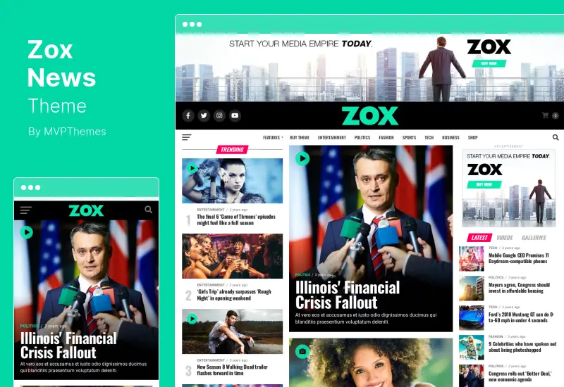 Motyw Zox News - profesjonalny motyw magazynu WordPress News