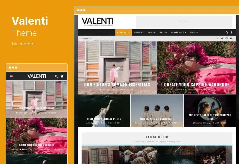 Tema Valenti - Tema WordPress Berita Majalah Ulasan HD