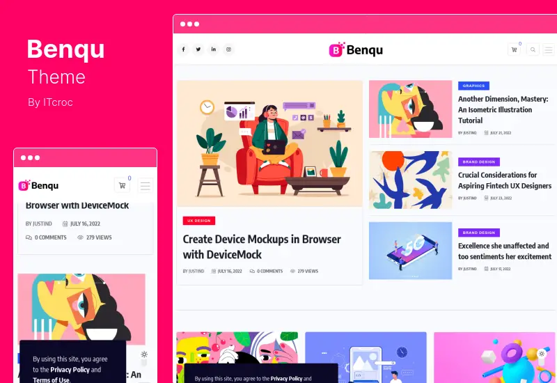 Benqu 테마 - 뉴스 매거진 WordPress 테마