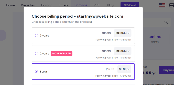 เลือกช่วงเวลาที่เรียกเก็บเงิน Select billing period
