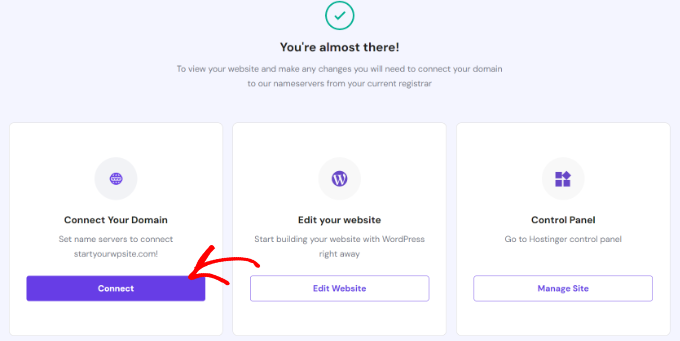 คลิกเชื่อมต่อโดเมนของคุณ Click connect your domain