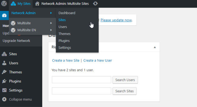 การตั้งค่าเครือข่ายหลายไซต์ Multisite network settings