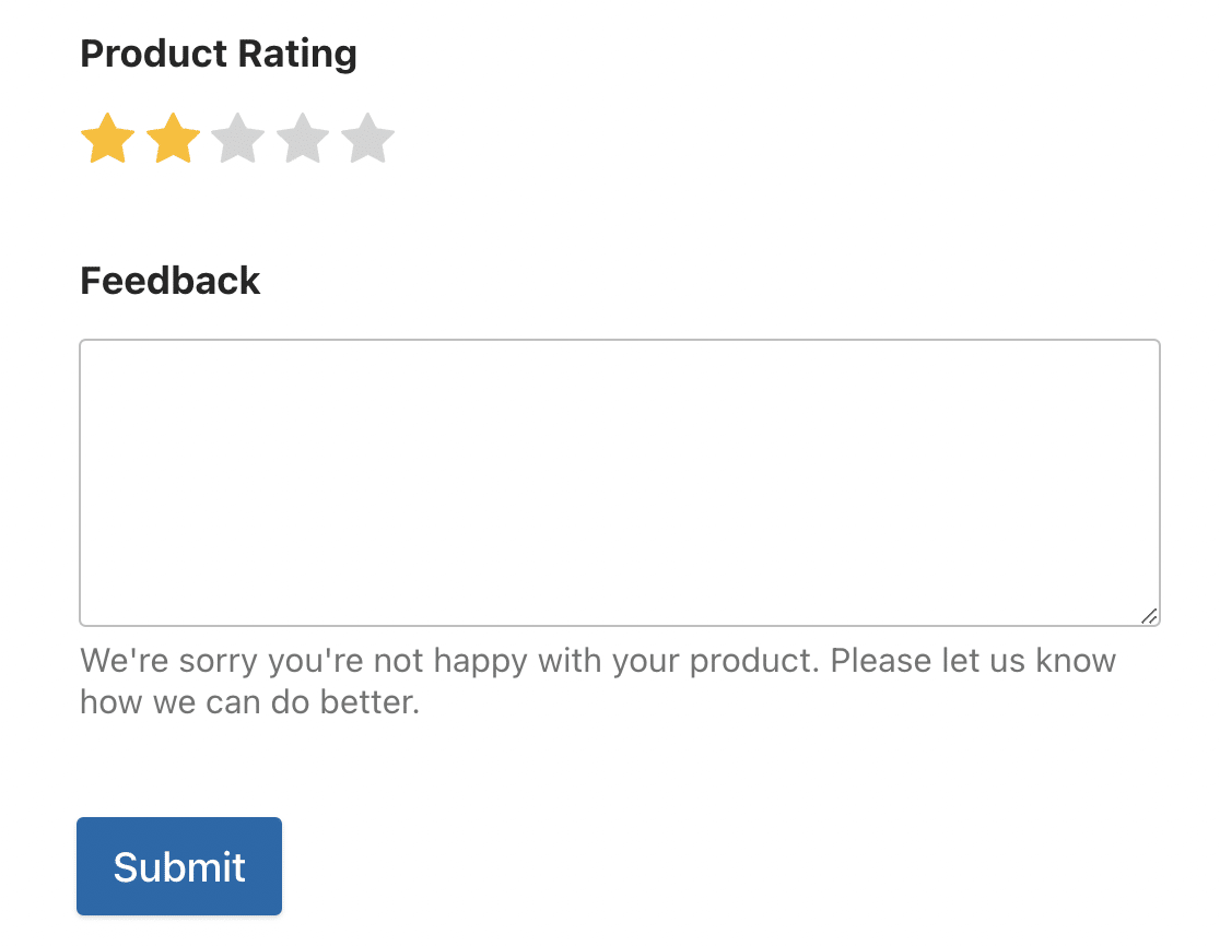 WPForms review feedback