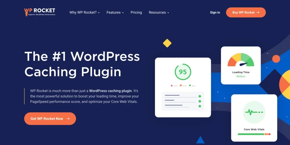 WP Rocket は、WordPress 用のプレミアム キャッシュ プラグインです。