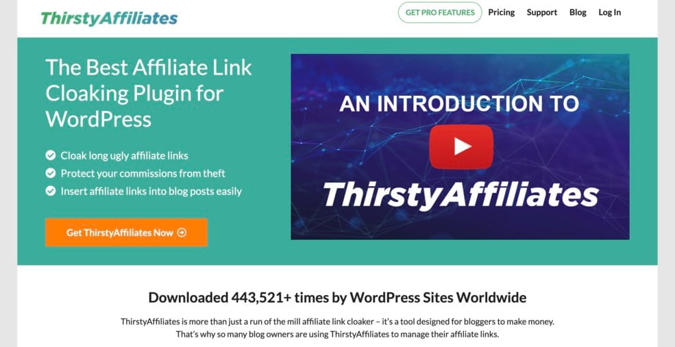 Thirsty Affiliates は、アフィリエイト リンクを管理するためのフリーミアム プラグインです。