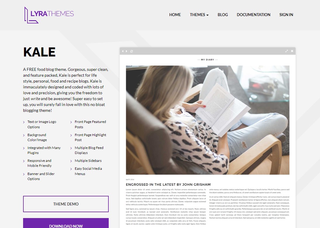 Grünkohl – Kostenloses Food-Blog-Theme