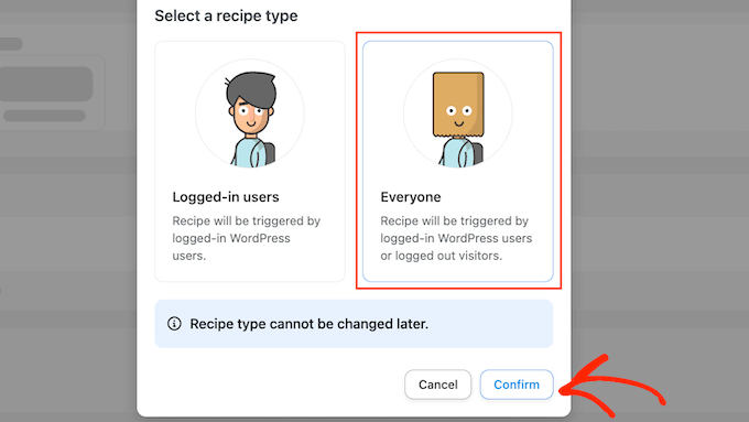 Cómo crear una receta para todos los usuarios How to create a recipe for all users