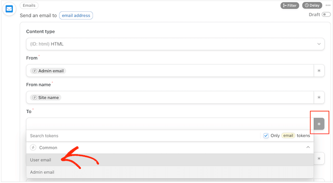 Agregar una dirección de correo electrónico a un flujo de trabajo automatizado Adding an email address to an automated workflow