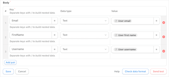 Agregar pares clave/valor a un flujo de trabajo automatizado Adding key/value pairs to an automated workflow