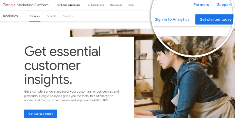 Melden Sie sich bei Google Analytics an
