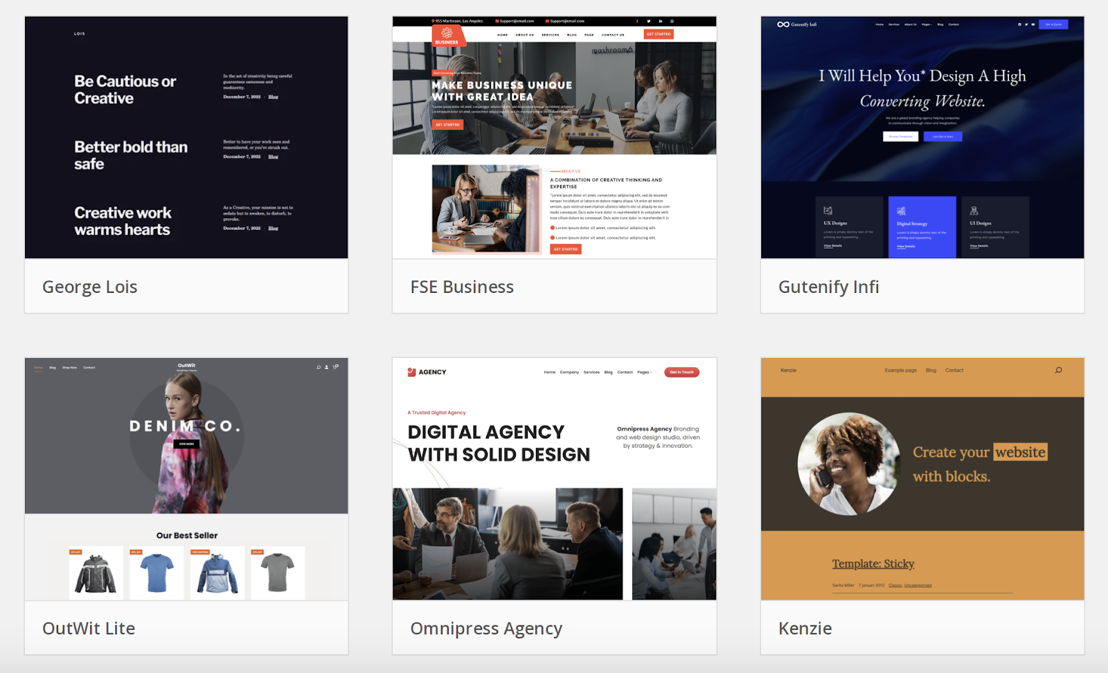WordPress-Theme-Repository im WP-Dashboard.