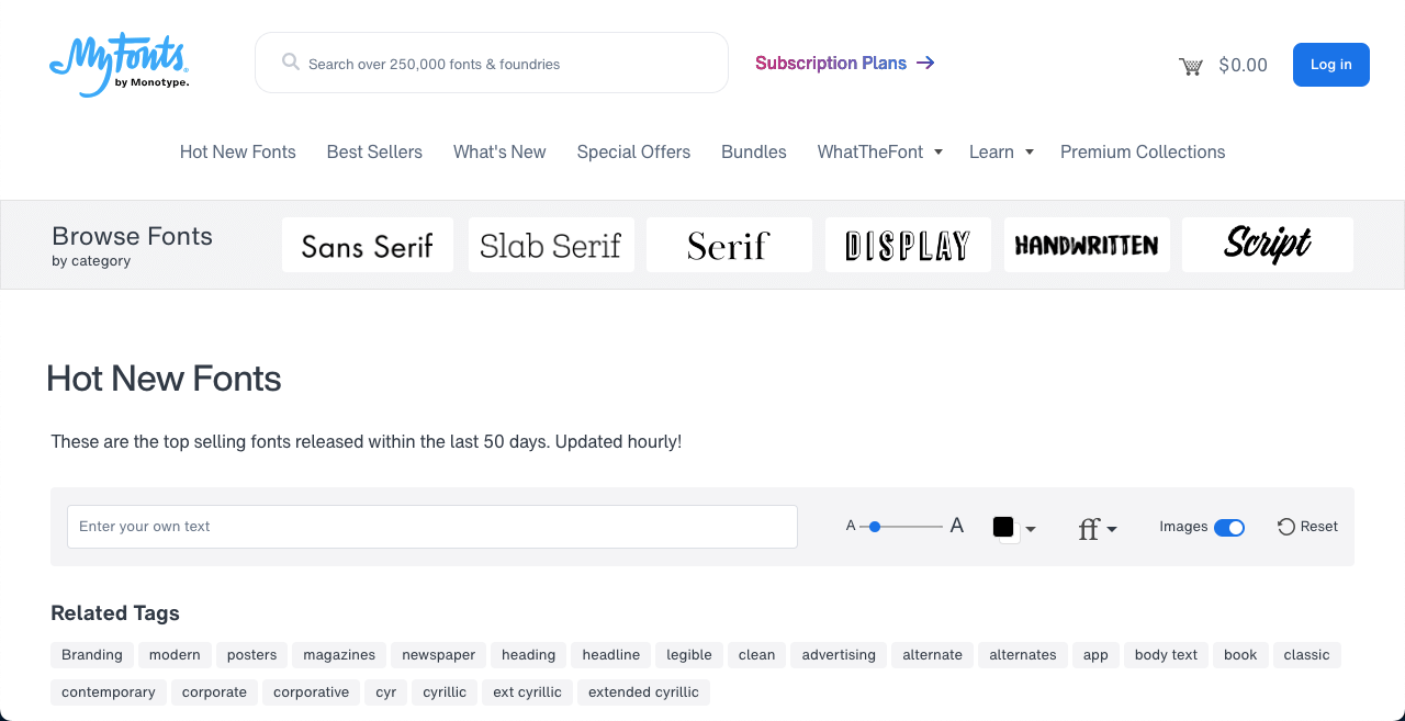 I posti migliori per ottenere caratteri gratuiti per la progettazione Web (oltre 10 siti Web) 10 MyFonts