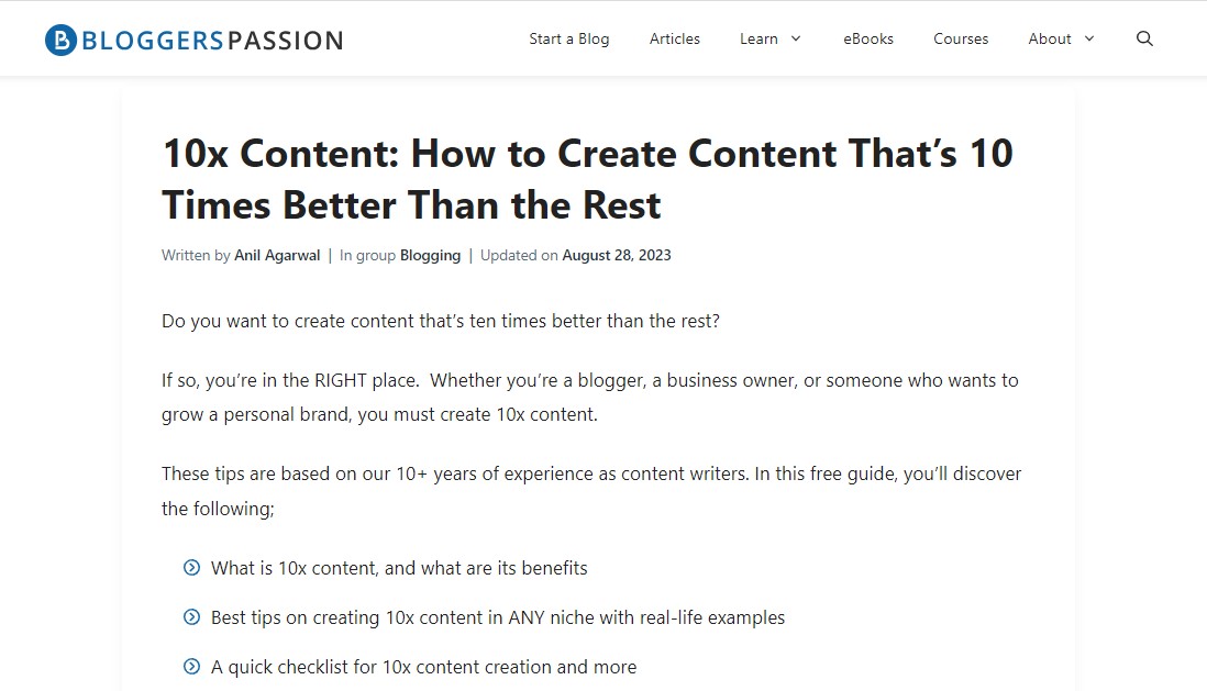 Excellent exemple d'introduction de BloggerPassion