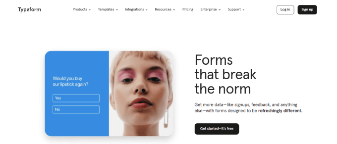 Forma tipografica Typeform