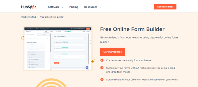 Generatore di moduli Hubspot Hubspot form builder