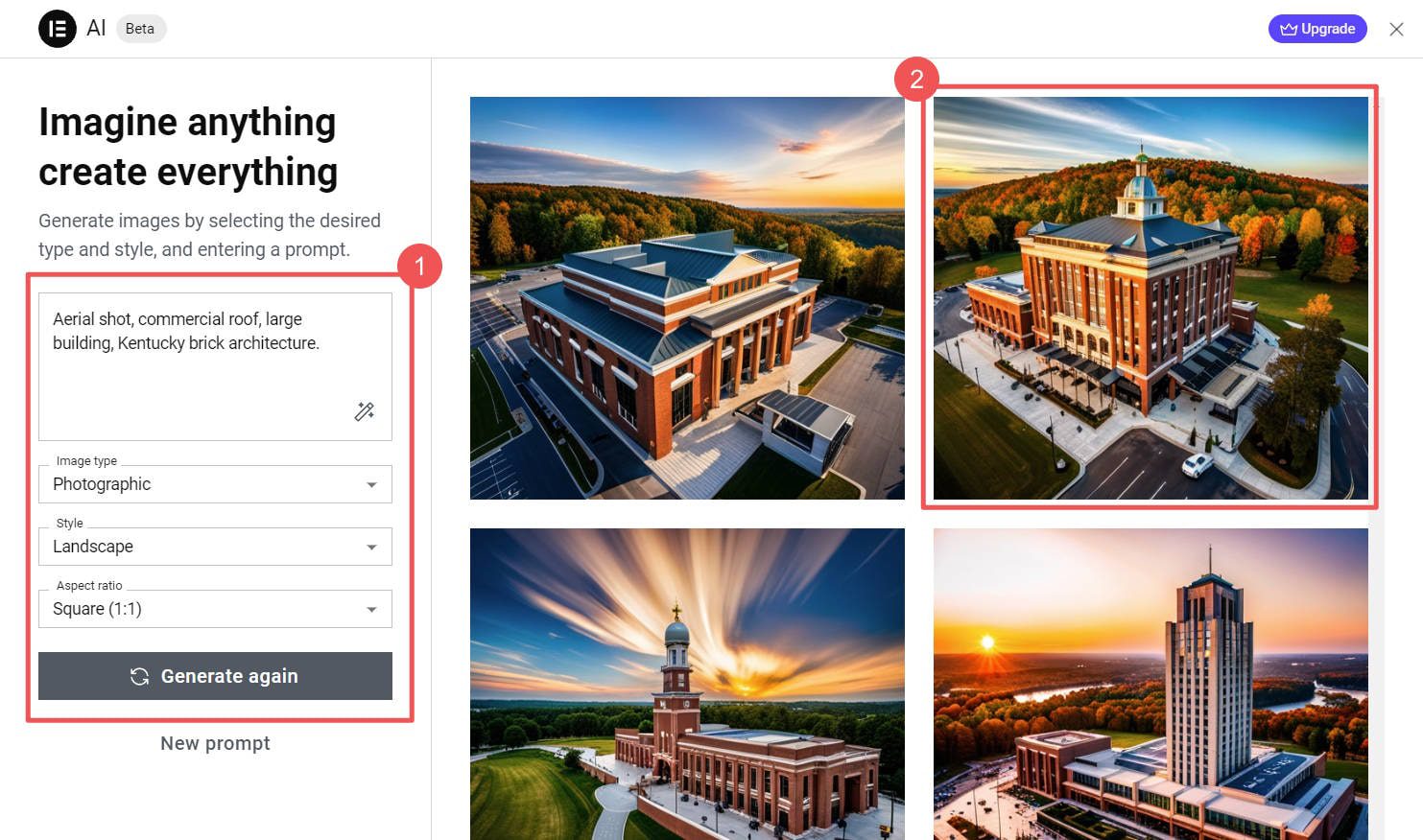 Captură de ecran Elementor AI Image Generator