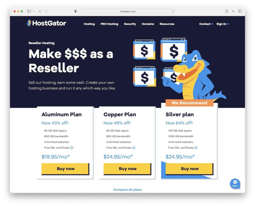 hostgatorリセラーホスティング