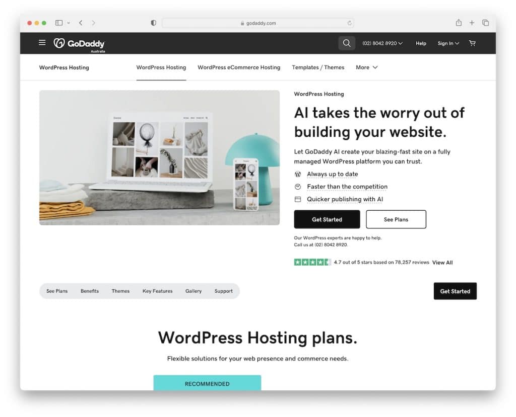 hosting de wordpress godaddy en india
