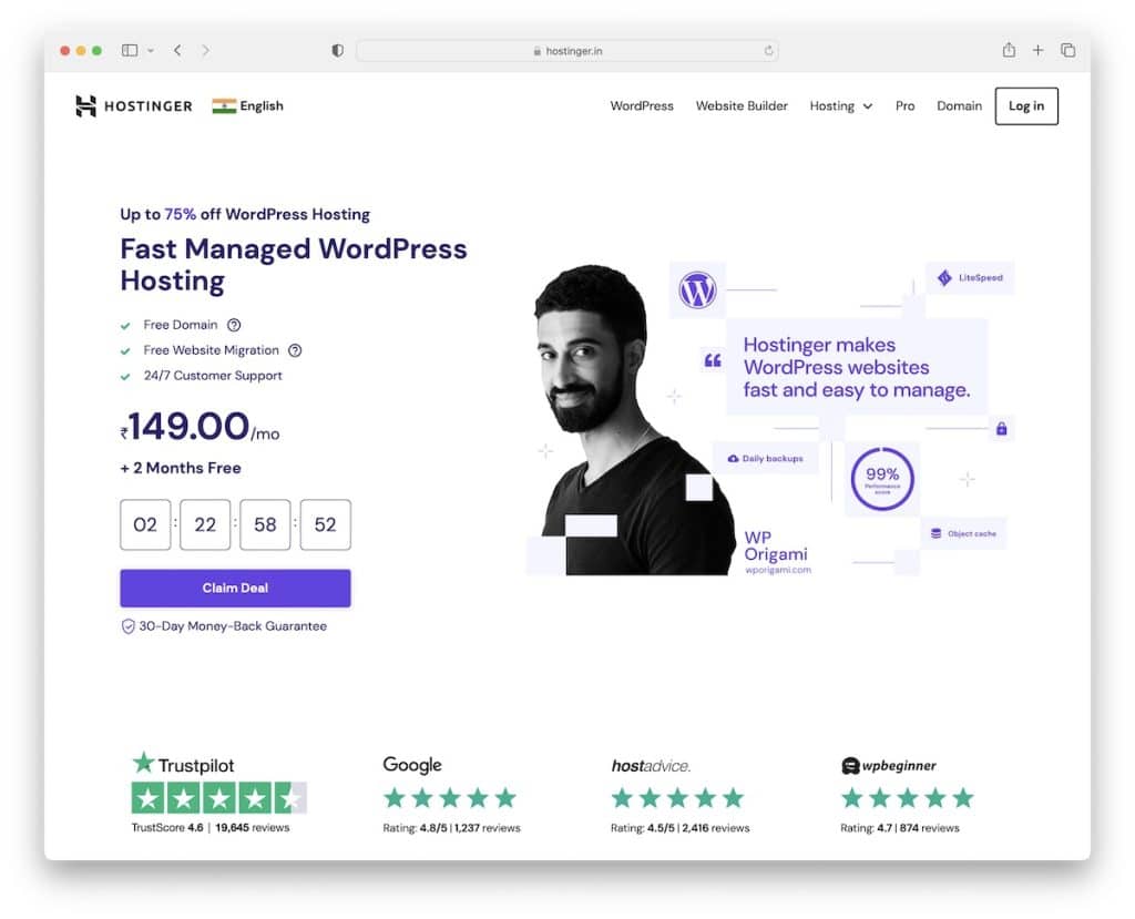 hostinger alojamiento de wordpress en la india