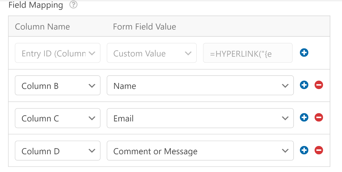 Mapping all WPForms fields