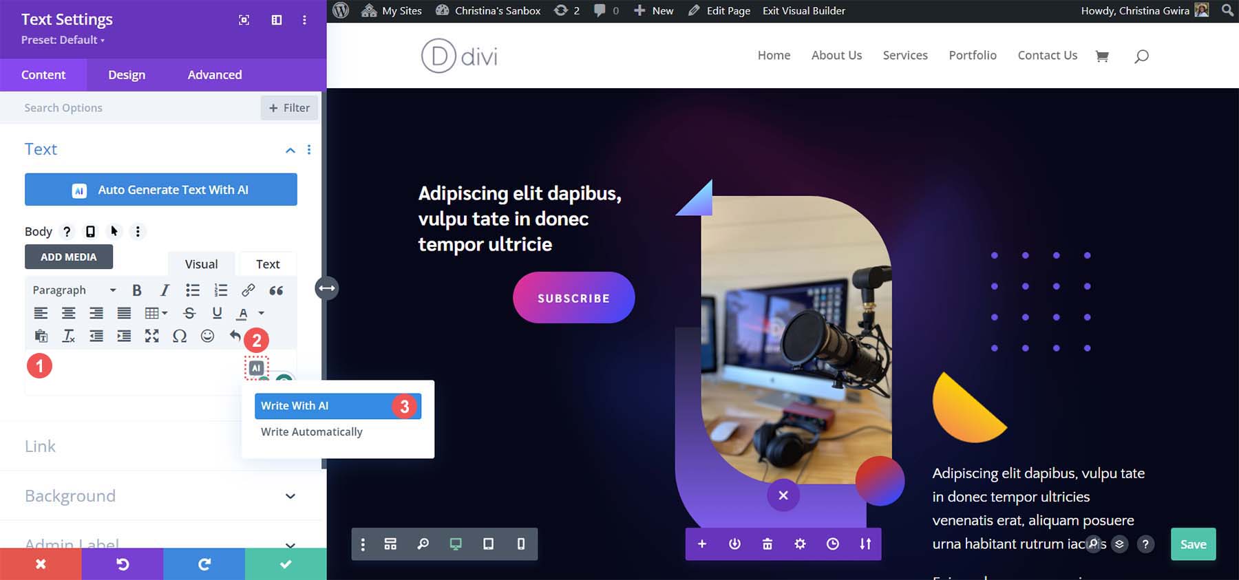 Beginnen Sie mit der Erstellung eines neuen Titels für Ihre Landingpage mit Divi AI