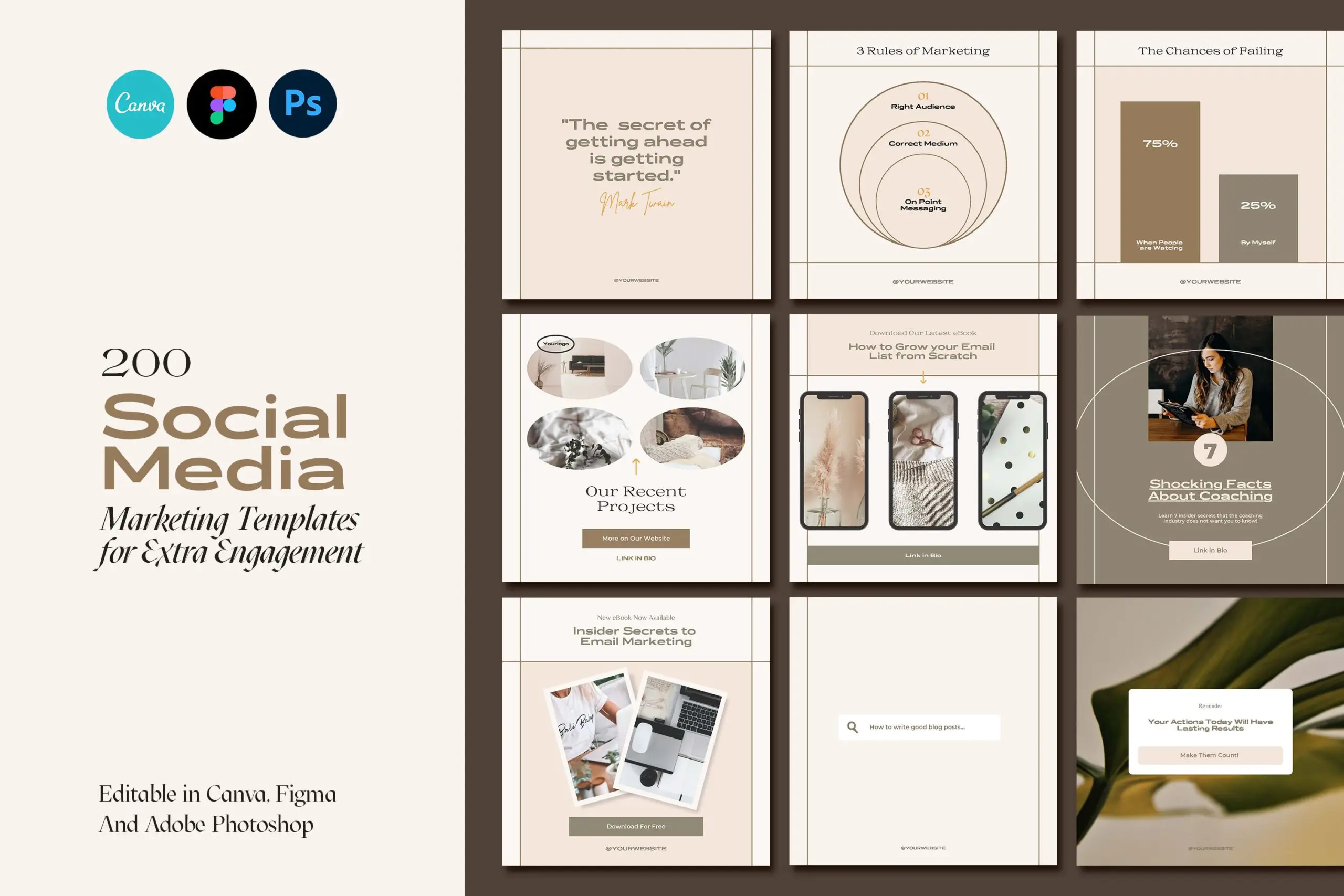 200 modelos de marketing de mídia social -