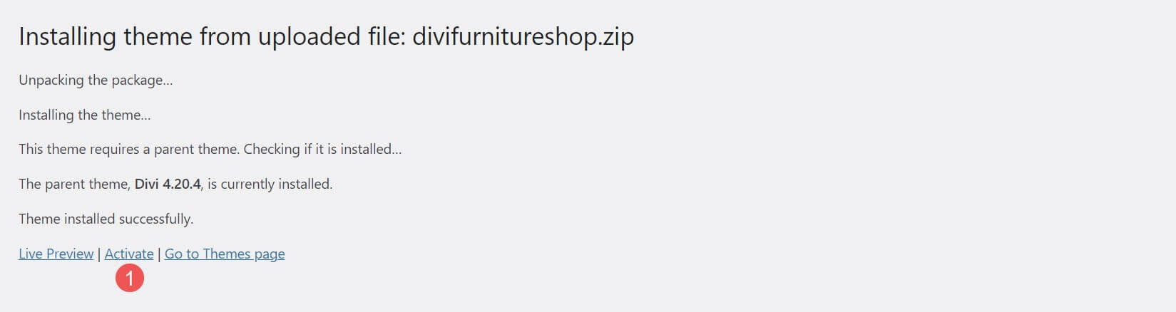 家具ショップ Divi WooCommerce テーマのインストール