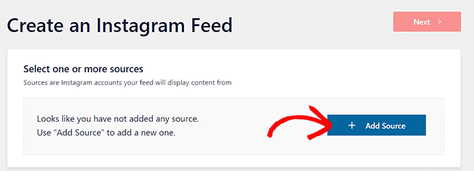 「ソースの追加」ボタンをクリックします Click the Add Sources button