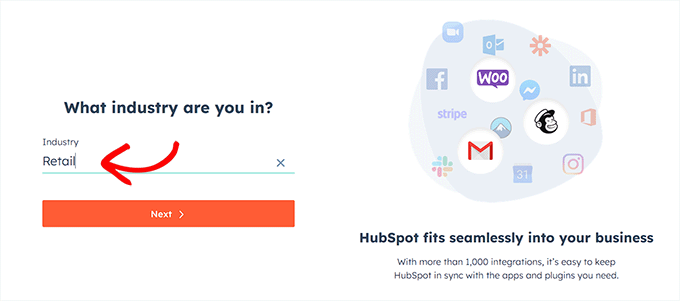 Sektörünüzü ekleyin ve 'İleri' düğmesini tıklayın Add your industry and click the 'Next' button