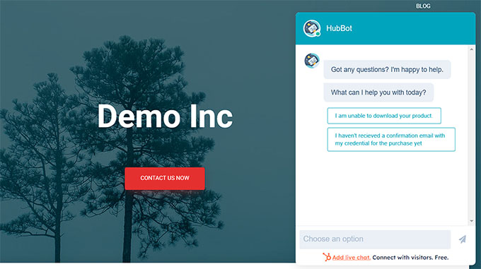 HubSpot sohbet robotu önizlemesi HubSpot chatbot preview