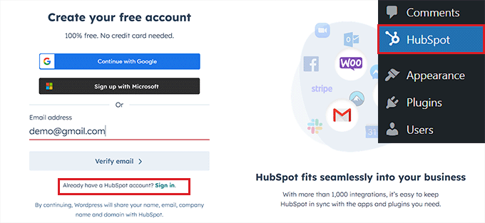 HubSpot hesabınızı oluşturun veya oturum açın Create or sign in to your HubSpot account
