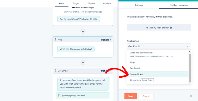 Müşteri yanıtı için bir eylem seçin Choose an action for customer response