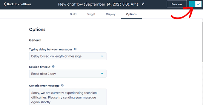 HubSpot sohbet robotunu kaydet Save HubSpot chatbot