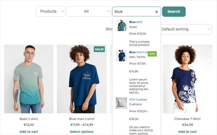 YITH WooCommerce 搜尋結果