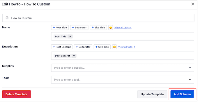 การปรับแต่งเทมเพลตวิธีการสคีมา Customizing a how to schema template