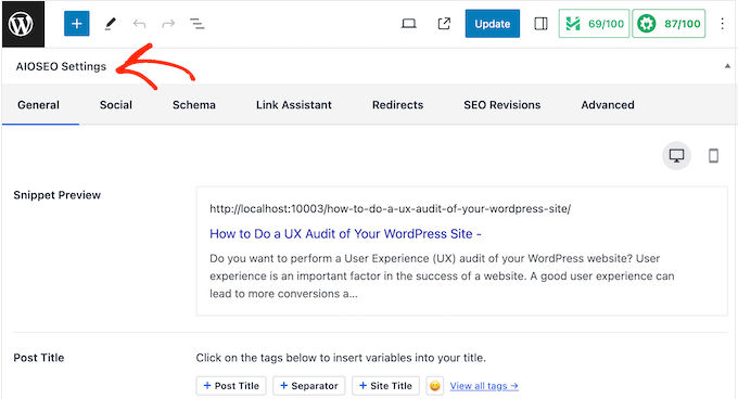 การเพิ่มสคีมาโดยใช้ปลั๊กอิน All in One SEO Adding schema using the All in One SEO plugin