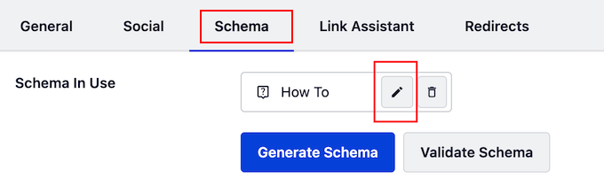 การแก้ไขการตั้งค่าสคีมาของเว็บไซต์ของคุณ Editing your website's schema settings