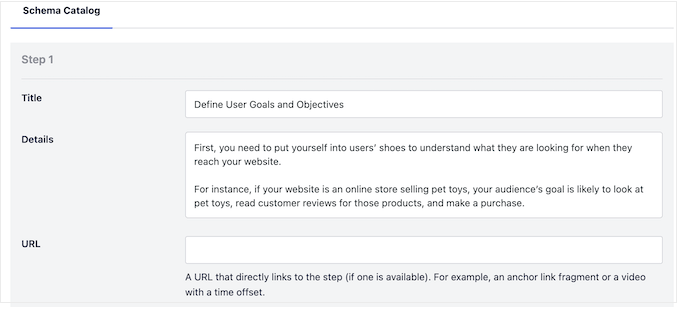 การเพิ่มข้อมูลขั้นตอนให้กับสคีมา WordPress Adding step information to the WordPress schema